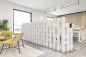 Preview: Modern white office partition wall, made with 64 modules